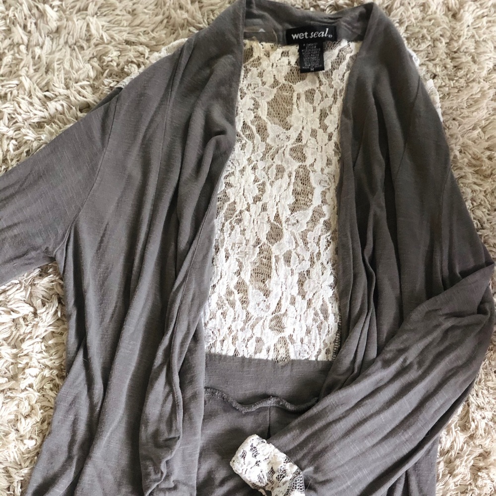 Lace detail cardigan